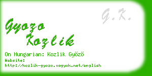 gyozo kozlik business card