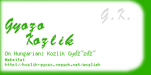gyozo kozlik business card